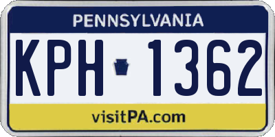 PA license plate KPH1362