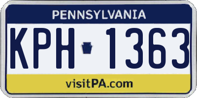 PA license plate KPH1363