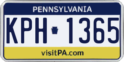 PA license plate KPH1365