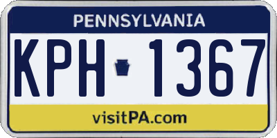 PA license plate KPH1367