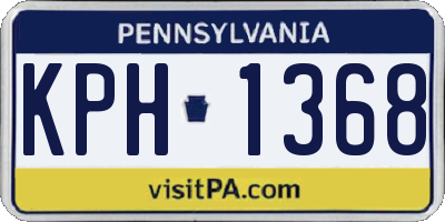 PA license plate KPH1368