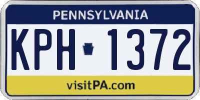 PA license plate KPH1372