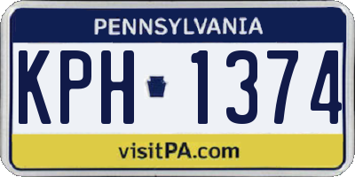 PA license plate KPH1374
