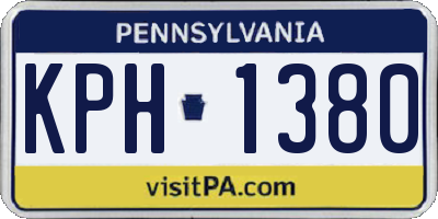 PA license plate KPH1380