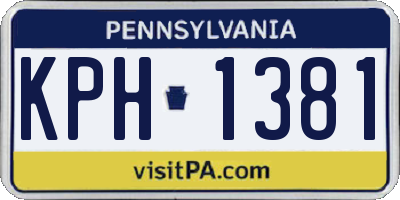 PA license plate KPH1381
