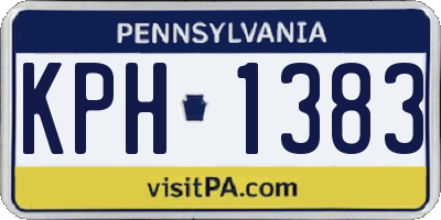 PA license plate KPH1383