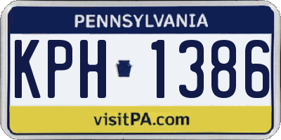 PA license plate KPH1386