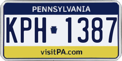 PA license plate KPH1387