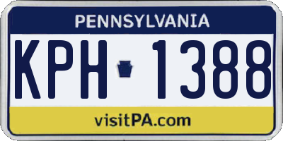 PA license plate KPH1388