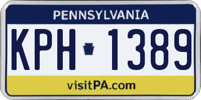 PA license plate KPH1389