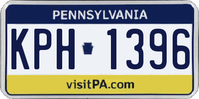 PA license plate KPH1396
