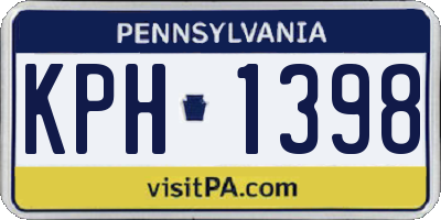PA license plate KPH1398