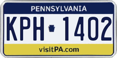 PA license plate KPH1402