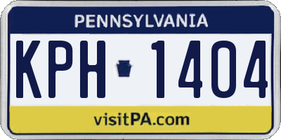 PA license plate KPH1404
