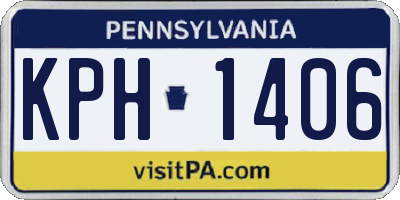 PA license plate KPH1406