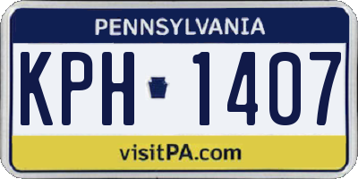 PA license plate KPH1407