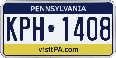 PA license plate KPH1408