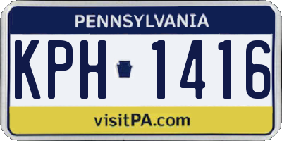 PA license plate KPH1416