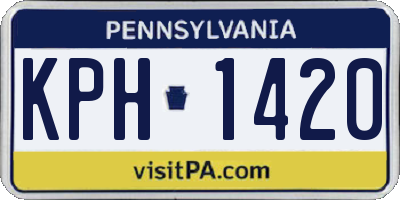 PA license plate KPH1420