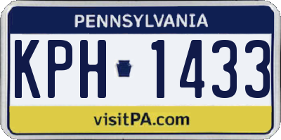 PA license plate KPH1433