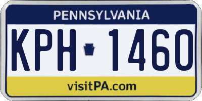 PA license plate KPH1460