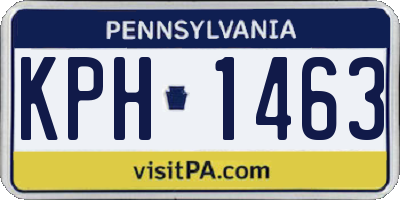 PA license plate KPH1463