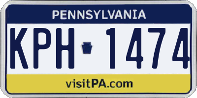 PA license plate KPH1474
