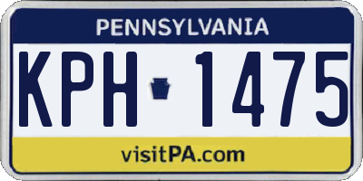 PA license plate KPH1475