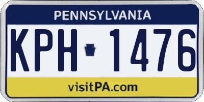 PA license plate KPH1476