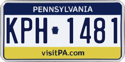 PA license plate KPH1481