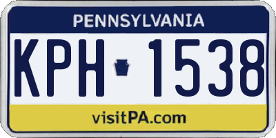 PA license plate KPH1538