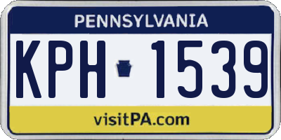 PA license plate KPH1539