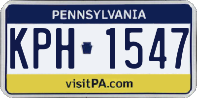 PA license plate KPH1547