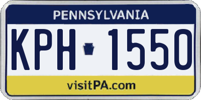 PA license plate KPH1550
