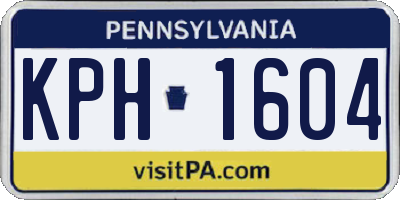 PA license plate KPH1604