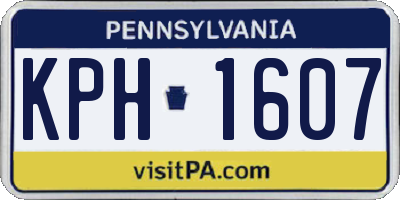 PA license plate KPH1607