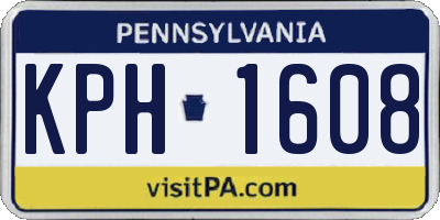 PA license plate KPH1608