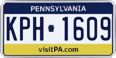 PA license plate KPH1609