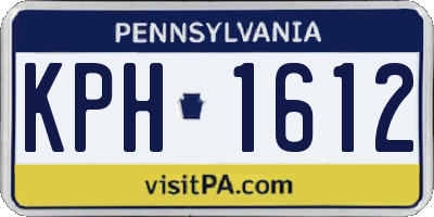 PA license plate KPH1612