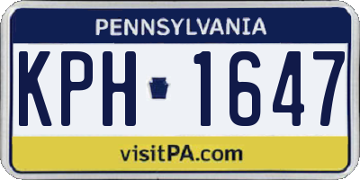PA license plate KPH1647