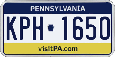 PA license plate KPH1650