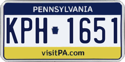 PA license plate KPH1651