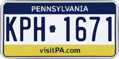 PA license plate KPH1671