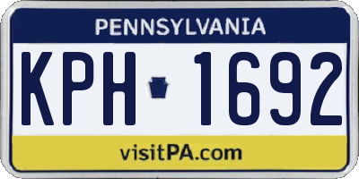 PA license plate KPH1692