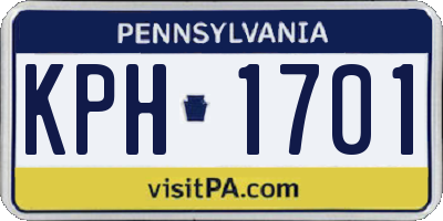 PA license plate KPH1701