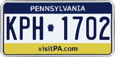 PA license plate KPH1702