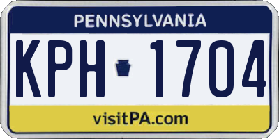 PA license plate KPH1704