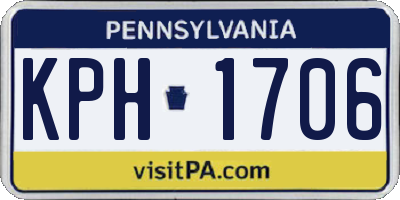 PA license plate KPH1706