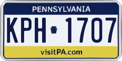 PA license plate KPH1707