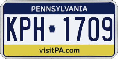 PA license plate KPH1709